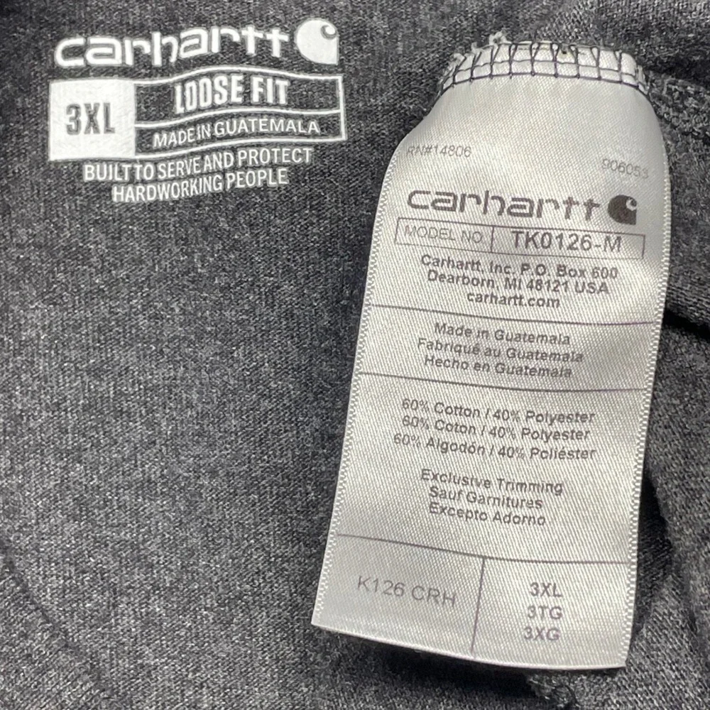 Carhartt Long Sleeve Pocket T-Shirt Mens 3XL Dark‎ Gray Loose Fit